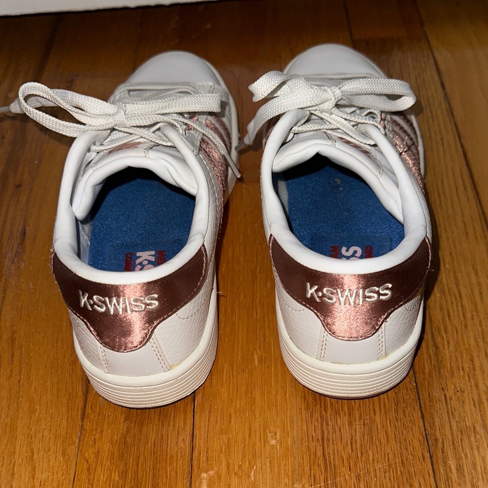 K-Swiss Hoke CMF Sneaker - White and Rose Gold Sneakers - Picture 3 of 16